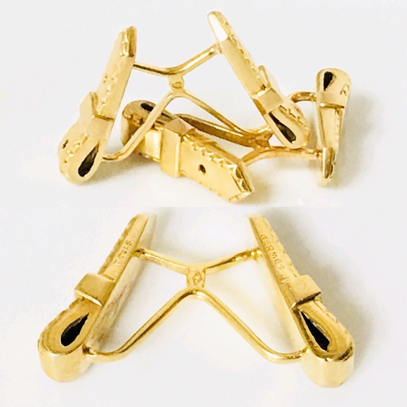 Hermès 18k Gold Belt Cufflinks Cuff Links - Picture 3 of 8